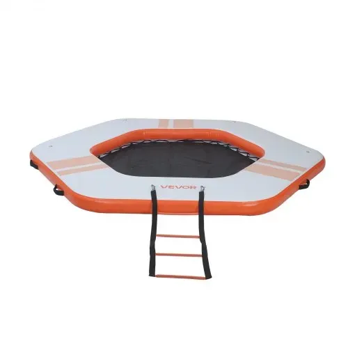 VEVOR Aufblasbares Schwimmdock, 2,6x2,6 m, Schwimmplattform mit Rutschfester Oberfläche, Tragetasche & Abnehmbarer Leiter, Schwimmende Insel, Wasserplattform für Pool, Strand & Meer, Orange – Bild 9