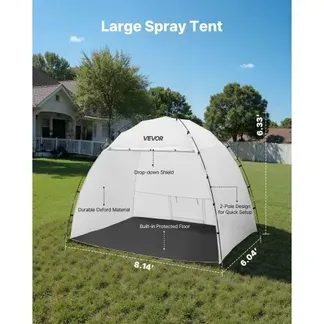 VEVOR tragbares Lackierkabinenzelt (233x172x190 cm Arbeitsbereich) Sprühfarbenzelt für Sprühmalerei, wasserfeste Farbkabine mit integriertem Boden & aufrollbarer Tür für Schränke Stühle Tische VEVOR tragbares Lackierkabinenzelt (233x172x190 cm Arbeitsbereich) Sprühfarbenzelt für Sprühmalerei, wasserfeste Farbkabine mit integriertem Boden & aufrollbarer Tür für Schränke Stühle Tische