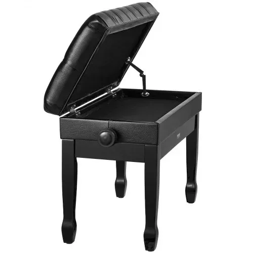 VEVOR Klavierbank, 750x360x515 mm, Duett-Keyboard-Klavierstuhl, 51 bis 59 cm einstellbare Höhe, gepolstertes Kissen, Ablagefach für Notenbücher, Pianobank aus Holz, für Schminktisch, Schlafzimmer – Bild 10