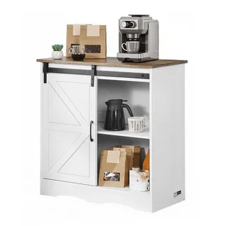 VEVOR Kaffeebarschrank 80 x 35 x 80 cm Bauernhaus-Kaffeebarschrank mit 3-stufigem Stauraum, Kaffeebartisch mit Scheunentor, Sideboard-Buffetschrank für Wohnzimmer Eingangsbereich VEVOR Kaffeebarschrank 80 x 35 x 80 cm Bauernhaus-Kaffeebarschrank mit 3-stufigem Stauraum, Kaffeebartisch mit Scheunentor, Sideboard-Buffetschrank für Wohnzimmer Eingangsbereich