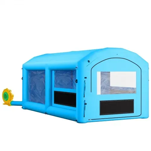 VEVOR Aufblasbare Lackierkabine 6x3x2,5 m Spritzkabine Lackierzelt Blau, mit 550-W- & 750-W-Gebläsen Aktivkohlefiltration PVC-Fenster für ATV Motorrad Mittelgroße Möbelstücke Tragbar – Bild 10