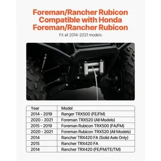 VEVOR Windenhalterung, 907–1633 kg Kapazität, Anhängerwinden-Montageplatte für Honda Foreman und Rancher Rubicon 2014–2021 Modelle, mit 2-Loch-Montage, pulverbeschichteter Stahl, schwarz VEVOR Windenhalterung, 907–1633 kg Kapazität, Anhängerwinden-Montageplatte für Honda Foreman und Rancher Rubicon 2014–2021 Modelle, mit 2-Loch-Montage, pulverbeschichteter Stahl, schwarz