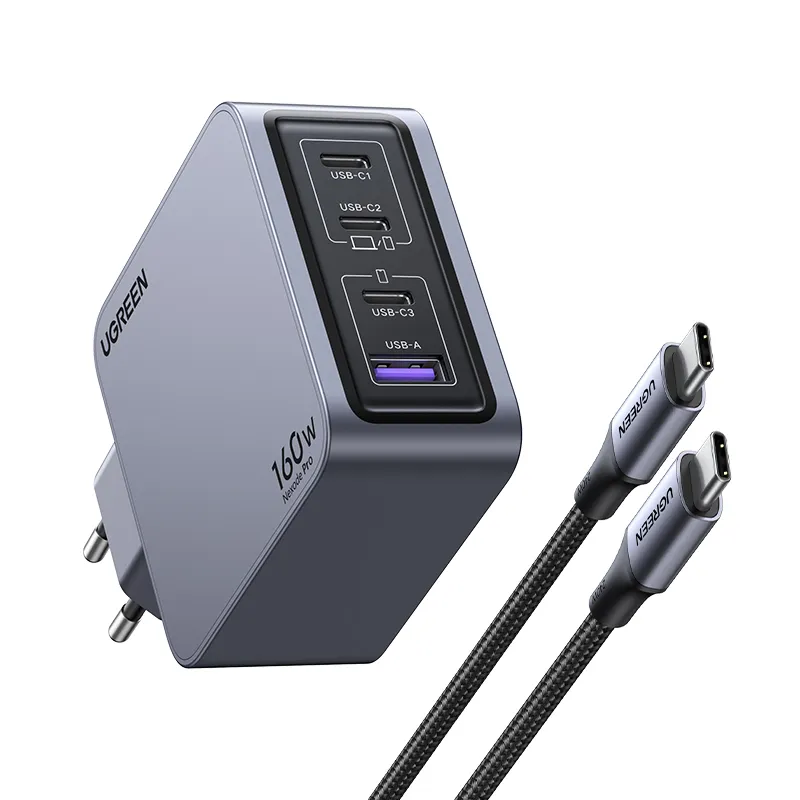 Ugreen Nexode Pro 160W GaN Charger with USB-C Cable Universal Schwarz, Grau AC Schnellladung Drinnen – Bild 3