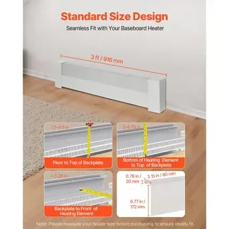VEVOR Heizungsabdeckungen, Basic-Serie, 916 x 80 x 193 mm, Standard-Frontabdeckung für Heizkörper elektrische Heizgeräte, Ersatzabdeckung aus robustem Stahl, für Schlafzimmer, weiß VEVOR Heizungsabdeckungen, Basic-Serie, 916 x 80 x 193 mm, Standard-Frontabdeckung für Heizkörper elektrische Heizgeräte, Ersatzabdeckung aus robustem Stahl, für Schlafzimmer, weiß