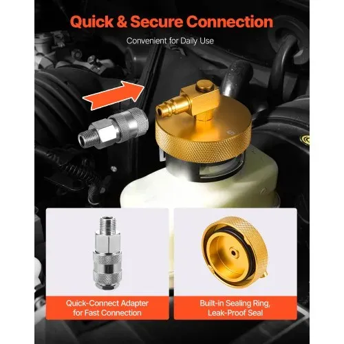 VEVOR Brake Master Entlüfterset 17-teilig professionelles Bremsentlüfter-Adapterset mit komplettem Set und Griff, langlebiger Bremsentlüfteradapter zum Befüllen der Bremsflüssigkeit – Bild 5