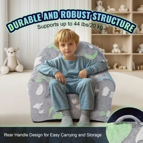 VEVOR Kindersofa Kleinkinderstuhl leuchtet im Dunkeln, weiches und bequemes Kleinkindersofa, Couch plüschiger kuscheliger Lesestuhl für Kinder, kleiner Armlehnenstuhl Spielzimmermöbel Geschenke – Bild 3