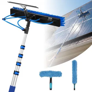 VEVOR 2-in-1 Teleskop Waschbürste für Solarpanel, Photovoltaik Reiniger Set mit 1,2-4,6m Alu-Teleskop 20m Wasseranschluss Abzieher Seifenspender, Reinigungsbürste für Solaranlage Fenster Terrassendach VEVOR 2-in-1 Teleskop Waschbürste für Solarpanel, Photovoltaik Reiniger Set mit 1,2-4,6m Alu-Teleskop 20m Wasseranschluss Abzieher Seifenspender, Reinigungsbürste für Solaranlage Fenster Terrassendach