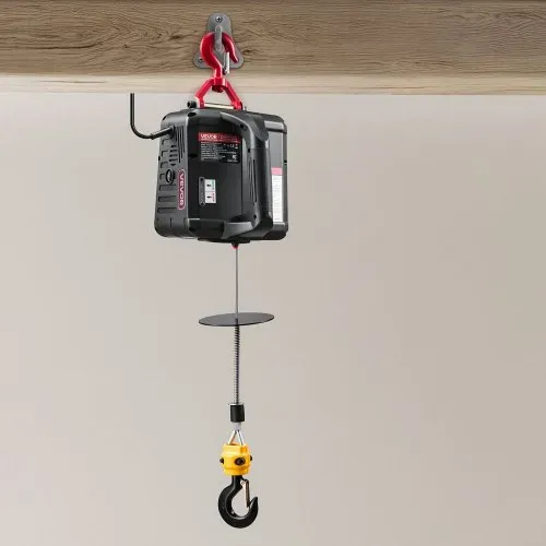 VEVOR Elektrische Seilwinde, 500 kg Tragkraft, 2-in-1 Elektro-Seilzug, 1500 W, Hebezug 7,6 m Hubhöhe, 5 m/min Hubgeschwindigkeit, mit manueller & drahtloser Fernbedienung für Fabrik, Lager & Garage – Bild 7