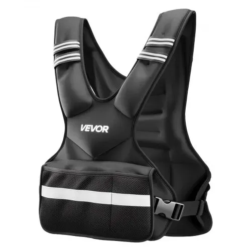 VEVOR Gewichtsweste Verstellbar mit 8 Gewichtsbeuteln à 2 lbs für Individuelles Training, X-förmige Fitnessweste mit Reflektorstreifen und Schnallenriemen für Krafttraining Laufen und Joggen Schwarz – Bild 10