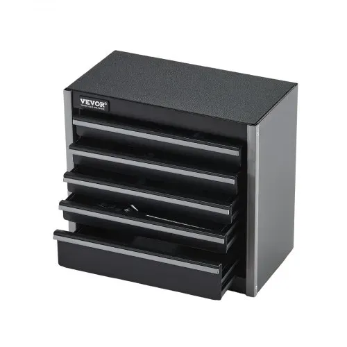 VEVOR Werkzeugkiste 218x118x205 mm, Werkzeugkasten aus Metall mit 5 Schubladen, Werkzeugkoffer mit EVA-Einlagen und PP-Fußpolstern, robuster Stahl mit Kugellageröffnung und Pulverbeschichtung, schwarz – Bild 10