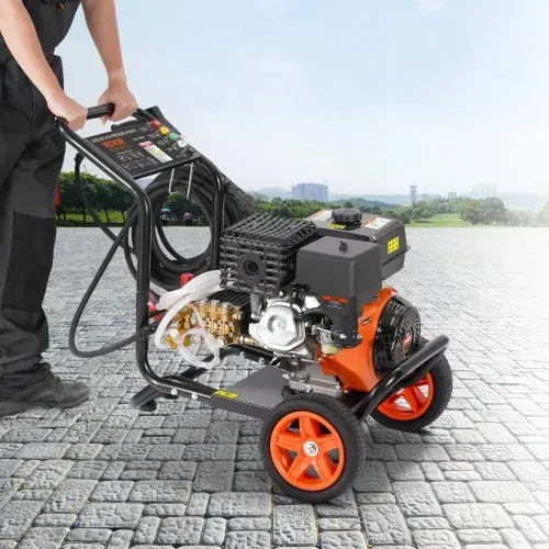 VEVOR Benzin-Hochdruckreiniger, 4400 PSI 15 L/min, 2,6 GPM Terrassenreinger mit Kupferpumpe, Hochdruckpistole & Verlängerungsstab, 5-Düsen-Set, für Autos, Zäune, Häuser, Einfahrten, Terrassen, Möbel – Bild 7