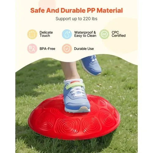 VEVOR Balance-Trittsteine für Kinder, 6er-Set, bis zu 100 kg, Hindernisparcours-Koordinationsspiel-Spielzeug zum Spielen im Innen- oder Außenbereich, Stapelsteine, Balancespiel für Kinder ab 3 Jahren – Bild 4