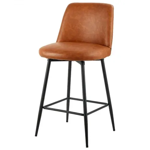 VEVOR Barhocker Thekenhocker 2 Stk. (98 cm hoch) Küchenstuhl mit Rückenlehne & Metallrahmen, Bistrostuhl (136,1 kg belastbar) Küche Esszimmer Kücheninsel Bar, Barstuhl Küchenhocker Braun – Bild 10