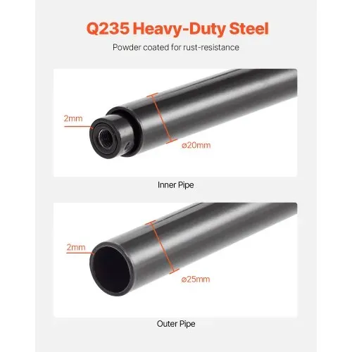 VEVOR Reifenregal Reifenständer Garagenregal zur Wandmontage 812-1219 mm verstellbar, Q235 Hochleistungs-Reifenlagerregal aus Stahl für Standardreifen (R355,6 bis R508 mm), max. Tragkraft 136 kg – Bild 5
