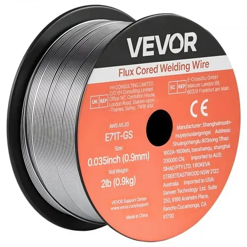 VEVOR Fülldraht MIG-Schweißdraht, 0,9 mm E71T-GS 0,9 kg, Schweißdraht mit Geringer Spritzerbildung für Alle Schweißpositionen, Selbstschützend für den Außeneinsatz (3 Rollen pro Packung) – Bild 10