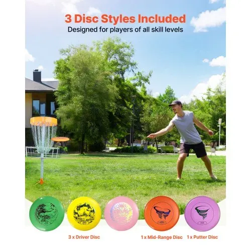 VEVOR Discgolf-Set 5-teiliges Discgolf-Starter-Set für Ganzkörper-Krafttraining, mit Putter Mid-Range Driver Mini-Marker, für Garten Rasen Strand Ootdoor VEVOR Discgolf-Set 5-teiliges Discgolf-Starter-Set für Ganzkörper-Krafttraining, mit Putter Mid-Range Driver Mini-Marker, für Garten Rasen Strand Ootdoor
