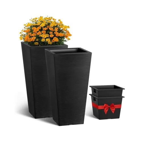 VEVOR Blumentopf, 2er Set, Großer Pflanzentopf 570 mm, Modernes Design, Integriertes effizientes Drainagesystem, Pflanzenkübel, Blumenkübel, Topf für Veranda, Patio, Außen, Innen, Schwarz VEVOR Blumentopf, 2er Set, Großer Pflanzentopf 570 mm, Modernes Design, Integriertes effizientes Drainagesystem, Pflanzenkübel, Blumenkübel, Topf für Veranda, Patio, Außen, Innen, Schwarz