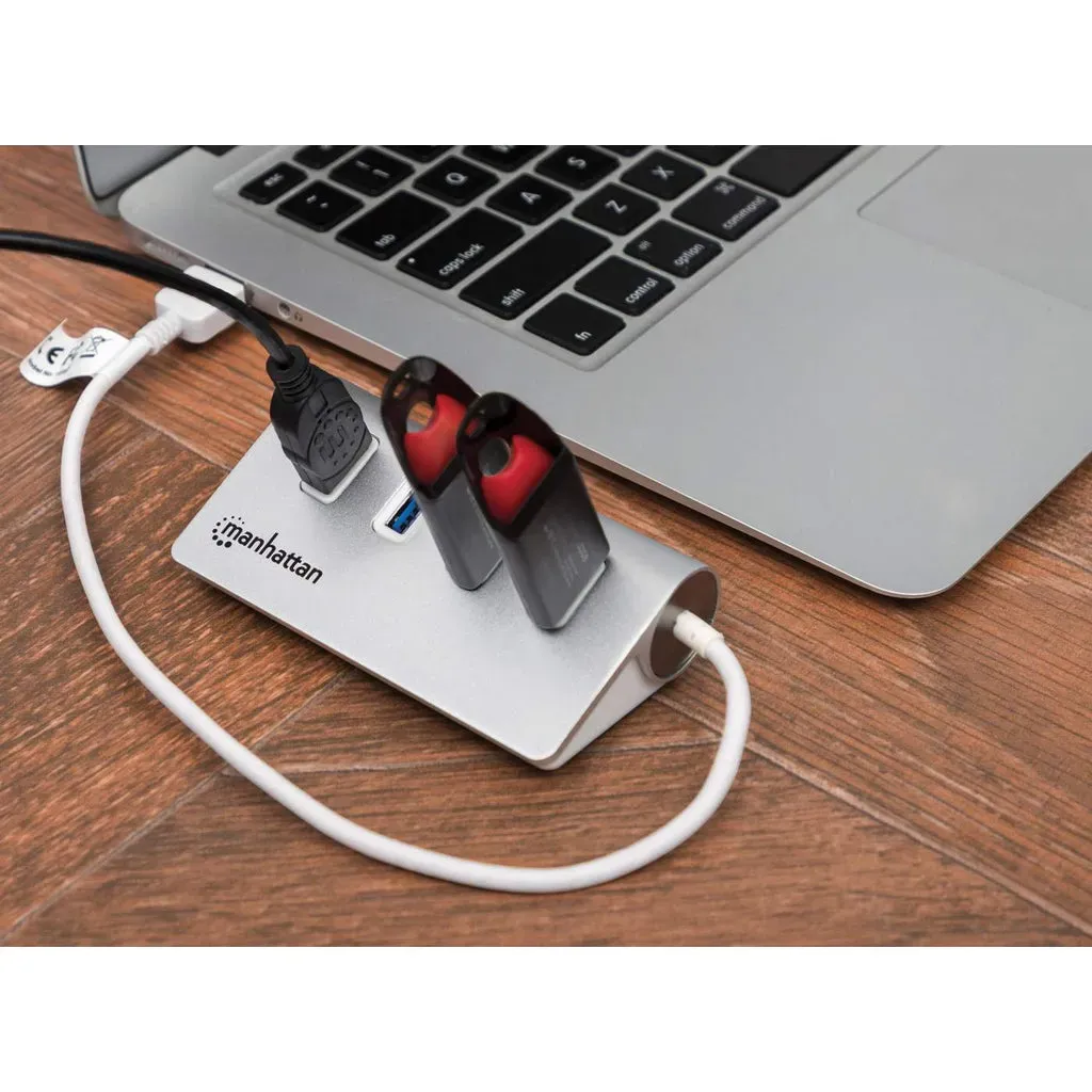Manhattan 4-Port USB 3.0 Hub, Vier USB 3.0 Typ A-Ports, Aluminiumgehäuse, Stromversorgung über USB – Bild 5