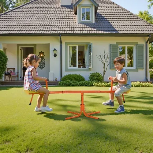 VEVOR Kinderwippe, 45,4 kg Tragkraft pro Sitz, Gartenwippe mit 4-zackigen Stützbeinen, Schaukelwippe, 360 Grad drehbar, Spielplatzgerät für Kinder ab 3 Jahren, 1905x790x660 mm – Bild 7