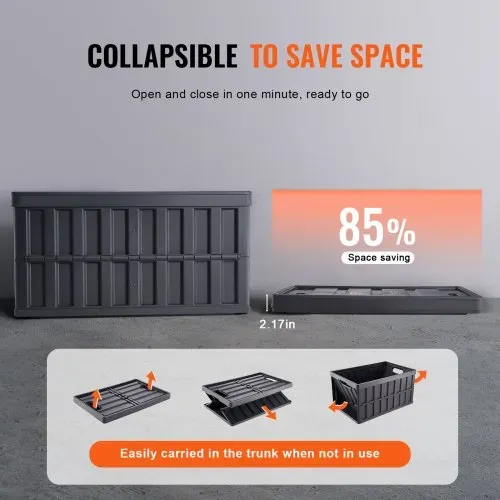 VEVOR 3er-Set 65L Profi Klappbox aus PP Transportbox mit Deckel Faltbarer Aufbewahrungsbox mit Handgriff Stapelbare Kisten Storage Box Faltboxen Stapelboxen für Aufbewahrung & Transport – Bild 2