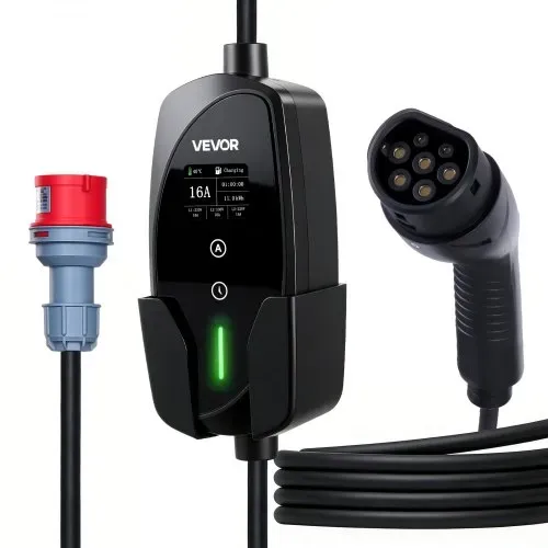 VEVOR Mobile Wallbox, 11 kW 16 A, Typ 2 Ladestation, Tragbares 3-Phasen-Ladegerät mit 8 m Ladekabel, CEE16-Stecker, LCD-Bildschirm, IP66-Steuereinheit, Stromversorgung für Elektrofahrzeuge – Bild 10