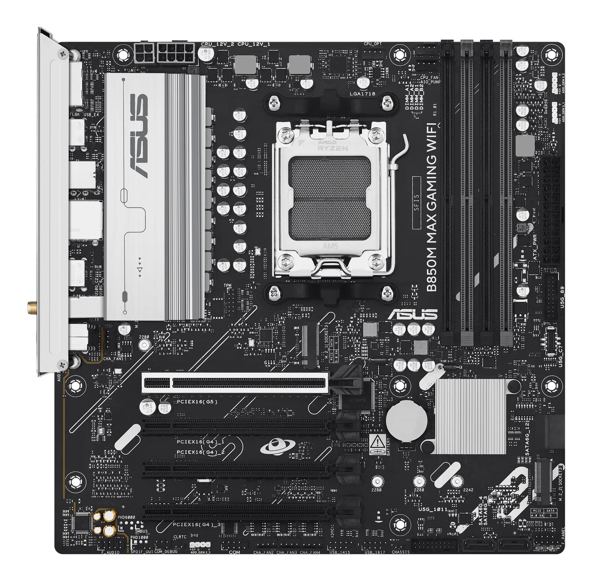 ASUS B850M MAX GAMING WIFI AMD B850 Sockel AM5 micro ATX – Bild 2