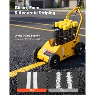 VEVOR Markierungswagen Linien-Markiergerät Linemarker 9 Spraydosen Gelb, Bodenmarkierung für Parkplatz Werkstatt Straße Einkaufszentrum Sportplatz 50–100 mm Einstellbare Linienbreite mit Adapterdüse VEVOR Markierungswagen Linien-Markiergerät Linemarker 9 Spraydosen Gelb, Bodenmarkierung für Parkplatz Werkstatt Straße Einkaufszentrum Sportplatz 50–100 mm Einstellbare Linienbreite mit Adapterdüse