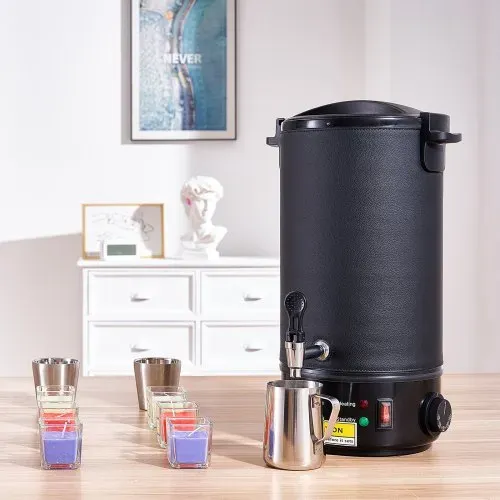 VEVOR Kerzenherstellung Kit Kommerzieller Elektrischer Wachsschmelzer 10 L, 1100 W Wachsschmelzgerät Kerzenherstellungsmaschine, DIY Kerzen Selber Machen Set inkl. Dochte, Kerzengießtopf, Löffel – Bild 7