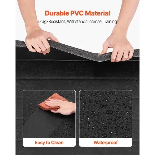 VEVOR Kampfsportmatte 3 x 1,5 m für Workouts im Heim-Fitnessstudio, wasserfeste aufrollbare Trainingsmatten Fitnessmatte für Gymnastik Tatami Jiu-Jitsu MMA Judo Boxen, Sportmatte Yogamatte Schwarz – Bild 3