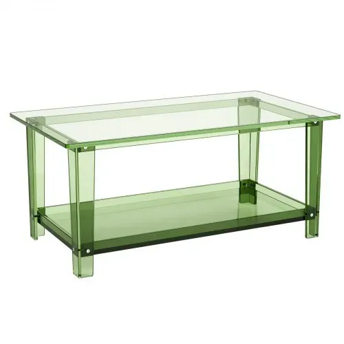 VEVOR Couchtisch Sofatsich aus Acryl, 2-stufiger Beistelltisch mit Ablagefläche, moderner rechteckiger Arcyltisch ideal für Esszimmer Kücheninsel Restaurant Büro, 50 x 80 x 40 cm (Grün) – Bild 8