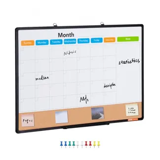 VEVOR 36″ x 24″ Monatskalender-Whiteboard und Korktafel-Kombination mit Aluminiumrahmen – 2-in-1 magnetische, trocken abwischbare Pinnwand zur Wandmontage – Ideal für Schule, Zuhause, Büro VEVOR 36″ x 24″ Monatskalender-Whiteboard und Korktafel-Kombination mit Aluminiumrahmen – 2-in-1 magnetische, trocken abwischbare Pinnwand zur Wandmontage – Ideal für Schule, Zuhause, Büro