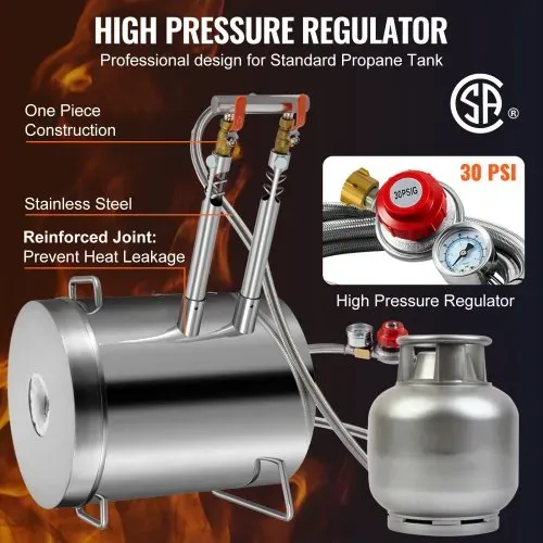 VEVOR Schmelzofen Propan Metall Schmelzofen 12 kg, Edelstahl Schmelzofen Gas 1482 ℃ inkl. 2 x Brenner, 1 x Tiegel, Schmiede Messerherstellung Schmiedeset für Kupfer, Aluminium, Gold, Silber usw. – Bild 5