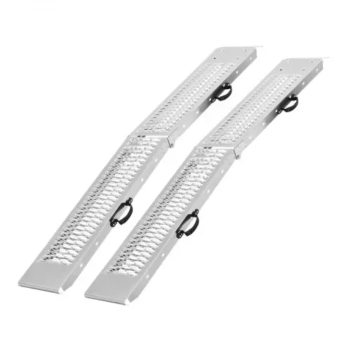 VEVOR Aluminium-Rampen 2-teilige Hochleistungsrampen Verladerrampe (453 kg belastbar) mit breiterer Rampenoberfläche, universelle stabile Laderampe mit Griffen, für ATV UTV Motorrad Elektrofahrrad – Bild 10