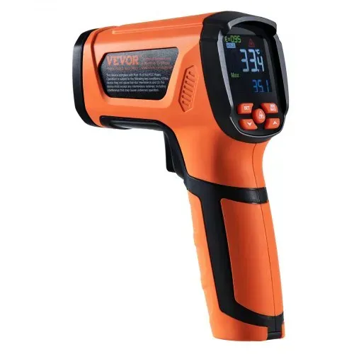VEVOR Infrarot Thermometer IR 50:1 Pyrometer -40°C bis 1500°C Laser Temperaturmesser 180x120x60mm Temperaturmessgerät Nicht Menschliches Körperthermometer für Kochen/Barbecue/Gefrierschrank/Industrie – Bild 10