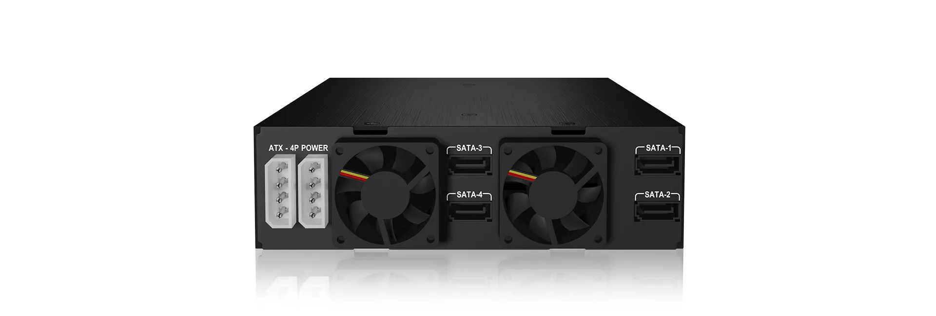 ICY BOX IB-2242SSK, Back Plane, 4x 2,5" (6-15 mm high) SAS & SATA in 1x 5,25" bay, dual Channel, Schloss, 2x 4cm fan, schwarz – Bild 5