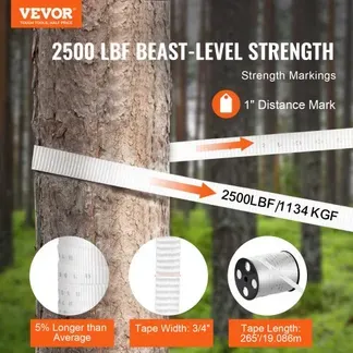 VEVOR Polyester-Zugband, 80,8 m x 1,9 cm, 1134 kgf Zugkapazität, bedrucktes Gurtband zum Kabelziehen für Verpackung, Gartenarbeit, gewerbliche Elektrik, Leitungsarbeiten, weiß VEVOR Polyester-Zugband, 80,8 m x 1,9 cm, 1134 kgf Zugkapazität, bedrucktes Gurtband zum Kabelziehen für Verpackung, Gartenarbeit, gewerbliche Elektrik, Leitungsarbeiten, weiß