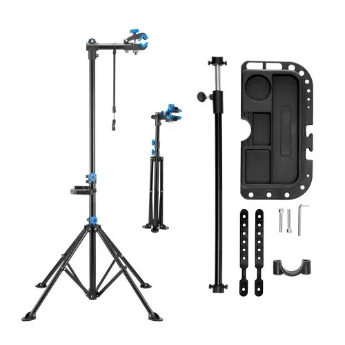 VEVOR Fahrradreparaturständer Fahrradmontageständer (29,9 kg belastbar) mit 835-1440 mm einstellbarer Höhe & magnetischer Werkzeugablage, faltbarer Wartungsständer für Mountainbikes Road Bike – Bild 8