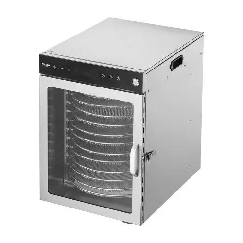VEVOR Dörrgerät Dörrautomat 12 Edelstahlschalen, elektrischer 800 W Futtertrockner mit einstellbarer Temperatur, Gefriertrockner für Trockenfleisch Fleisch Obst Gemüse Kräuter Hundeleckerlis – Bild 10