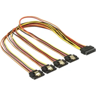 Kabel SATA 15Pin Stecker > 4x SATA 15Pin Buchse Kabel SATA 15Pin Stecker > 4x SATA 15Pin Buchse