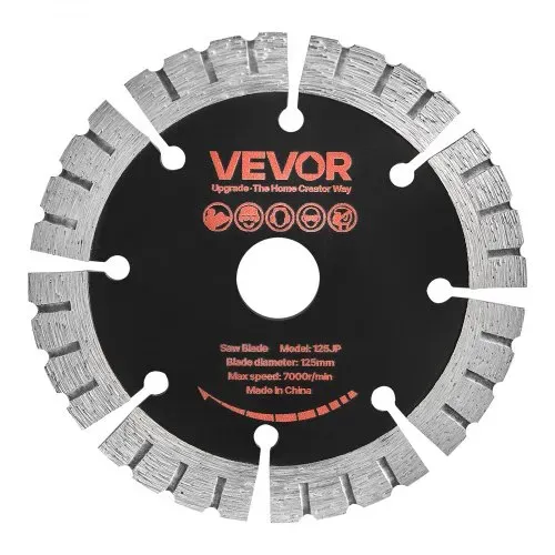 VEVOR 5 Stk. Diamanttrennscheiben 125mm, Diamant-Sägeblätter mit 20mm Bohrung & 14,5mm Segmenthöhe, Max. 7500 U/min Diamantscheiben für Trocken/Nass Schneiden, Trennscheibe für Beton Mauerwerk Stein – Bild 10