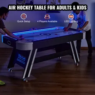 VEVOR Luftbetriebener Hockeytisch für den Innenbereich für Kinder & Erwachsene, LED-Sporthockeyspiel mit 2 Pucks, 2 Schiebern und elektronischem Punktesystem, Arcade-Gaming-Set für Spielzimmer VEVOR Luftbetriebener Hockeytisch für den Innenbereich für Kinder & Erwachsene, LED-Sporthockeyspiel mit 2 Pucks, 2 Schiebern und elektronischem Punktesystem, Arcade-Gaming-Set für Spielzimmer