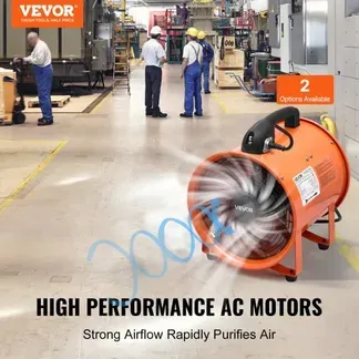 VEVOR Bauventilator 365-W-AC-Motor Baugebläse 2810 U/min Baulüfter Gebläse 1214 L/s (2574 CFM) Axiallüfter 10 m Schlauch Axialgebläse 79 dB Geräuschpegel Industrielüfter IP44 VEVOR Bauventilator 365-W-AC-Motor Baugebläse 2810 U/min Baulüfter Gebläse 1214 L/s (2574 CFM) Axiallüfter 10 m Schlauch Axialgebläse 79 dB Geräuschpegel Industrielüfter IP44