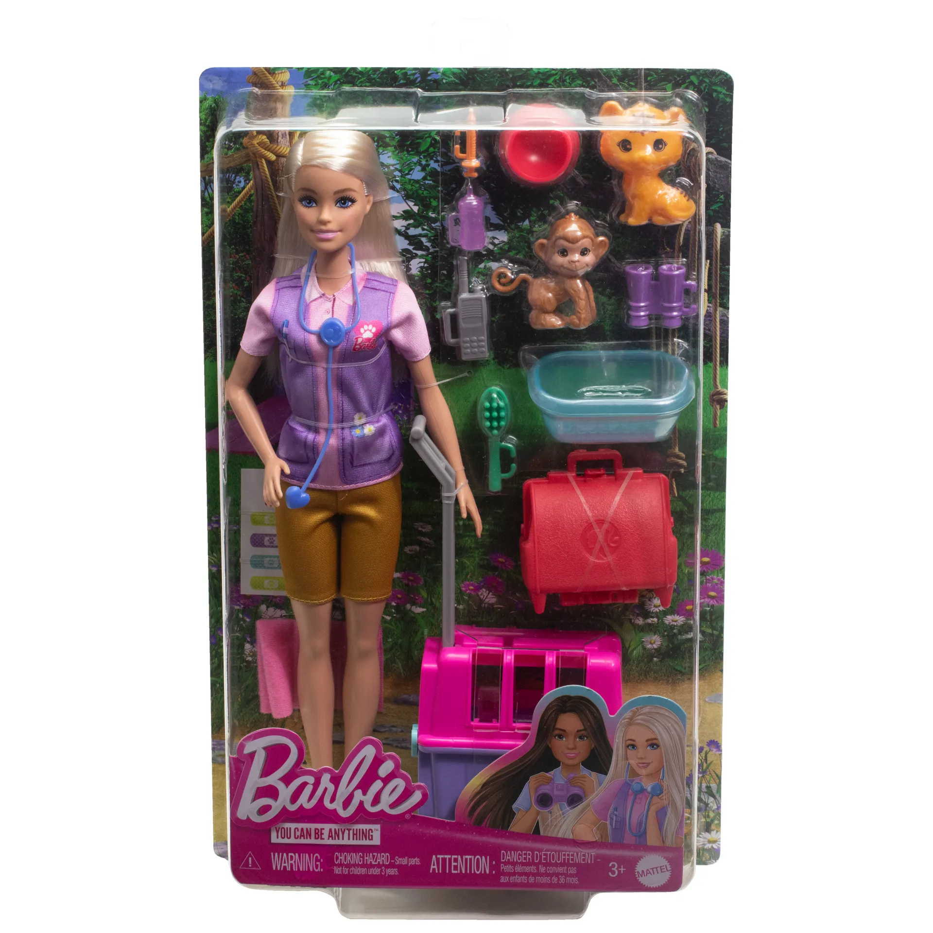Barbie Barbie-Tierrettungsspielset mit blonder Puppe, 2 Tierfiguren und Zubehör – Bild 6