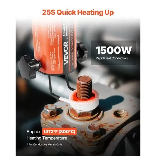 VEVOR Induktionsheizgerät zum Entfernen von Schrauben, 1500 W, magnetisches Induktionsheizgerät-Set, Heizgerät zum Entfernen von rostigen Schrauben, Autowerkstatt-Reparaturwerkzeuge mit 8 Spulen VEVOR Induktionsheizgerät zum Entfernen von Schrauben, 1500 W, magnetisches Induktionsheizgerät-Set, Heizgerät zum Entfernen von rostigen Schrauben, Autowerkstatt-Reparaturwerkzeuge mit 8 Spulen