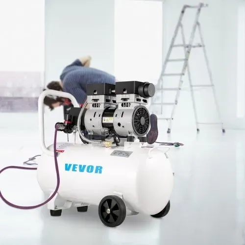 VEVOR Flüsterkompressor 50 L, Leise Ölfrei Kompressor 750 W, Ölfrei Luftkompressor 65 dB, Druckluftkompressor 230 V, Silent Druckluft Kessel 170 L / min Abgasvolumen, mit Eingebautem Abluftventilator – Bild 7