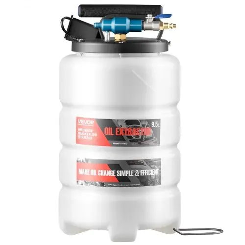 VEVOR Ölabsaugpumpe 9,5 L, Pneumatisch/Manuell, Transferpumpe mit Schlauch & drei Verlängerungsrohren, Ölwechselpumpe mit PE-Tank, Flüssigkeitsabsauger, Ölpumpe für Autos, Rasenmäher, Boote – Bild 9
