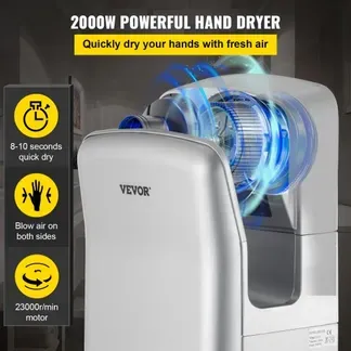 VEVOR Händetrockner 2kW Kommerzieller elektrischer Händetrockner HEPA-Filter Wandhandtrockner Luftgeschwindigkeit 100m/s Händeföhn 8 -10 Sekunden zum Trocknen Silber für Flughäfen Büros Schulen usw. VEVOR Händetrockner 2kW Kommerzieller elektrischer Händetrockner HEPA-Filter Wandhandtrockner Luftgeschwindigkeit 100m/s Händeföhn 8 -10 Sekunden zum Trocknen Silber für Flughäfen Büros Schulen usw.