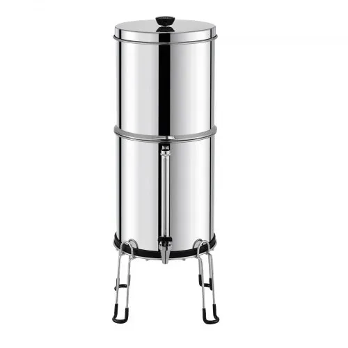 VEVOR Schwerkraft Wasserfiltersystem Edelstahl Arbeitsplattensystem 7,8+8,5L Wasserfiltrationssystem, reduziert Blei und bis zu 99 % Chlor, mit 2 Keramik-Kohlefiltern & Zapfhahn, Camping Wohnmobil – Bild 9