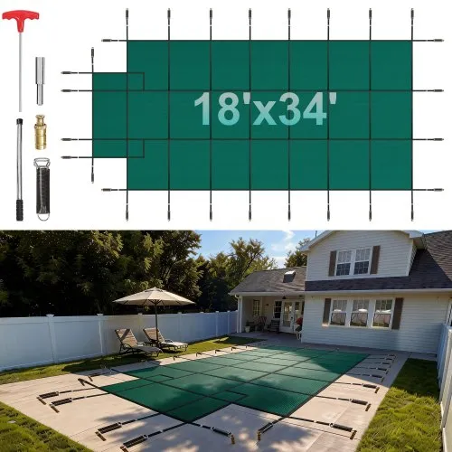 VEVOR Pool Abdeckplane 5,5 x 10,4 m, passend für 4,9 x 9,8 m große, rechteckige, in den Boden eingelassene Winterabdeckplane, grünes Netzgewebe, solide Pool-Sicherheitsabdeckung für Schwimmbad VEVOR Pool Abdeckplane 5,5 x 10,4 m, passend für 4,9 x 9,8 m große, rechteckige, in den Boden eingelassene Winterabdeckplane, grünes Netzgewebe, solide Pool-Sicherheitsabdeckung für Schwimmbad