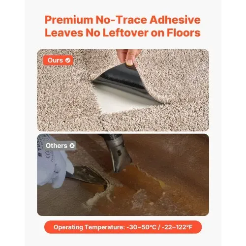 VEVOR Teppichfliesen 457,2 x 457,2 x 12 mm, 10er-Pack, selbstklebender Teppichboden mit Fläche von 2 m², Teppich Bodenbelag, einfacher DIY-Austausch für Wohnzimmer und Büro, Hellbraun – Bild 4